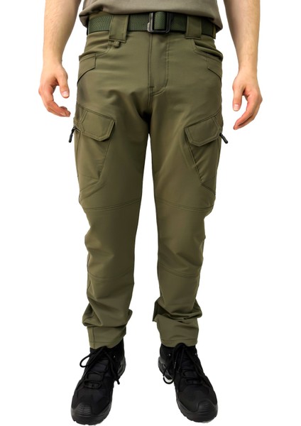 Tactical Su Itici Likralı Pantolon - Trekking Outdoor Pantolon - Bej Siyah Haki