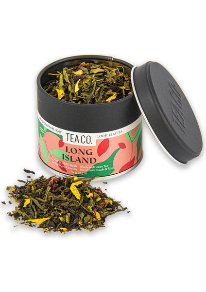 Tea Co Şeftalili Siyah ve Yeşil Çay Karışımı Long Island 25 gr