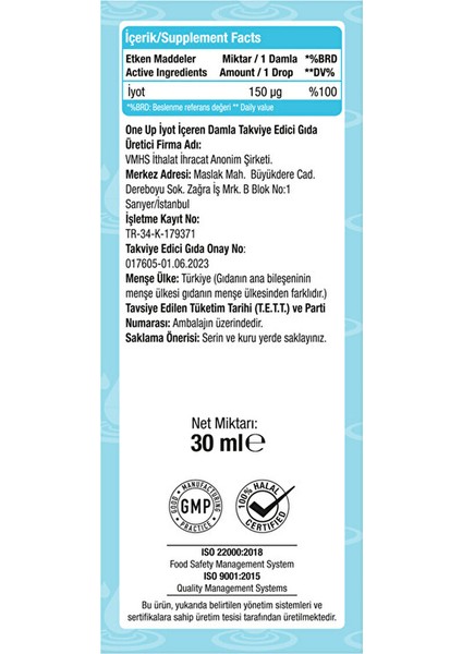 Iyot 150 mcg 30 ml Damla