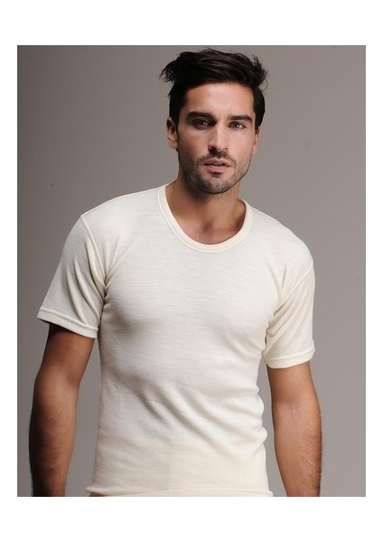 100 Erkek Yün Fanila Kısa Kol