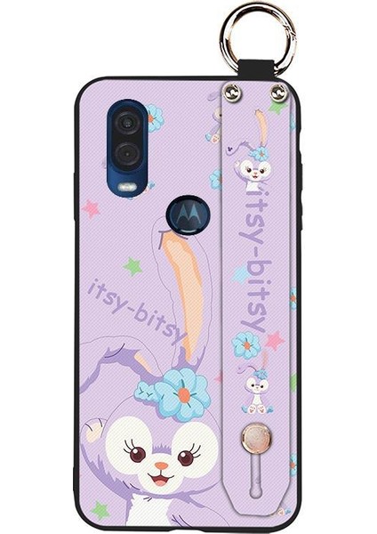 Telefon Kılıfı Motorola Moto One Vısıon/P40/P50 Bileklikli Karikatür Telefon Kılıfı (Yurt Dışından)