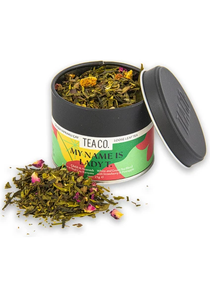 Tea Co Çilek ve Ananaslı Beyaz Çay- My Name Is Lady T. 25 gr | Tea Co.