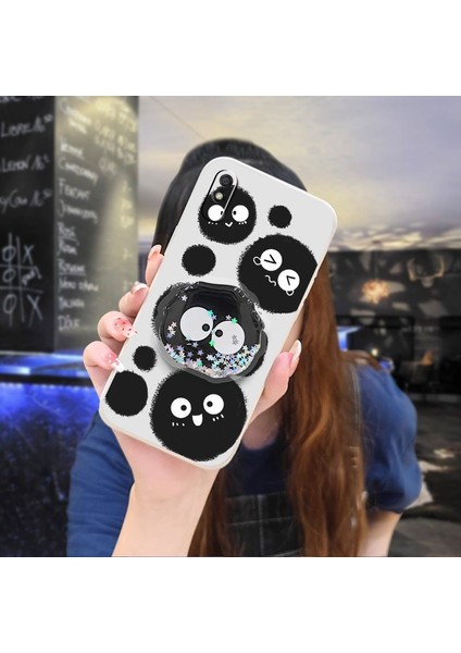 Telefon Kılıfı Xiaomi Redmi 9a Dönen Standlı Parıltılı Telefon Kılıfı (Yurt Dışından)