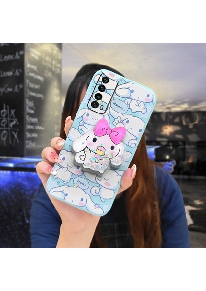 Telefon Kılıfı Huawei Y7a Dönen Standlı Parıltılı Telefon Kılıfı (Yurt Dışından)