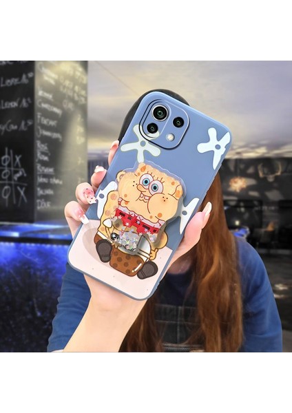 Telefon Kılıfı Xiaomi 11 Lite Dönen Standlı Parıltılı Telefon Kılıfı (Yurt Dışından)