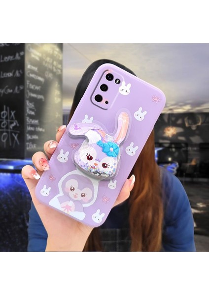 Telefon Kılıfı Samsung Galaxy S20 Dönen Standlı Parıltılı Telefon Kılıfı (Yurt Dışından)