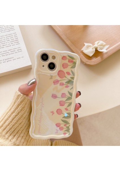 İphone 14 Pro Yağlıboya Çiçek Telefon Kılıfı (Yurt Dışından)