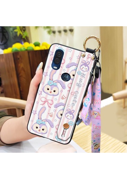 Telefon Kılıfı Motorola Moto One Vısıon/P40/P50 Bileklikli Karikatür Telefon Kılıfı (Yurt Dışından)