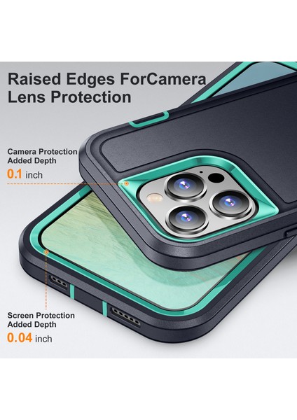 Iphone 15 Pro Max Standlı Sağlam Kauçuk Telefon Kılıfı (Yurt Dışından)