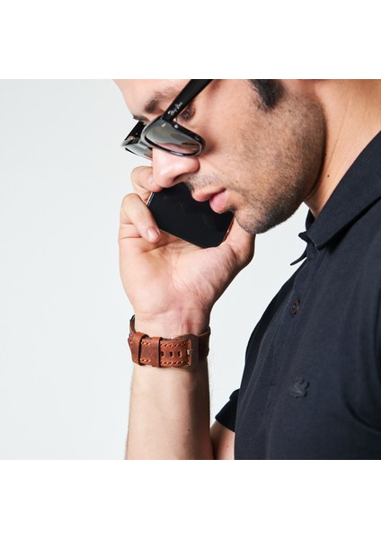 Samsung Galaxy Watch 4 5 6 / Watch 6 Classic 40MM 43MM 44MM 47MM Watch 5 Watch 5 Pro 40MM 44MM 45MM Watch 4 40MM 42MM 44MM 46MM 3 İp Motifli Deri Kordon 20MM Hakiki Deri Kayış modelleri