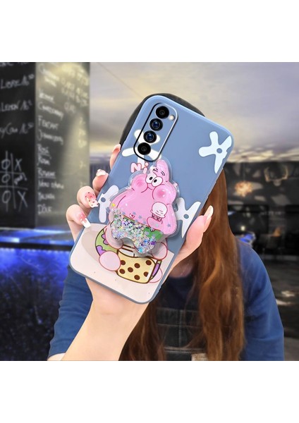 Telefon Kılıfı Oppo Reno 4 Pro 4g Dönen Standlı Parıltılı Telefon Kılıfı (Yurt Dışından)