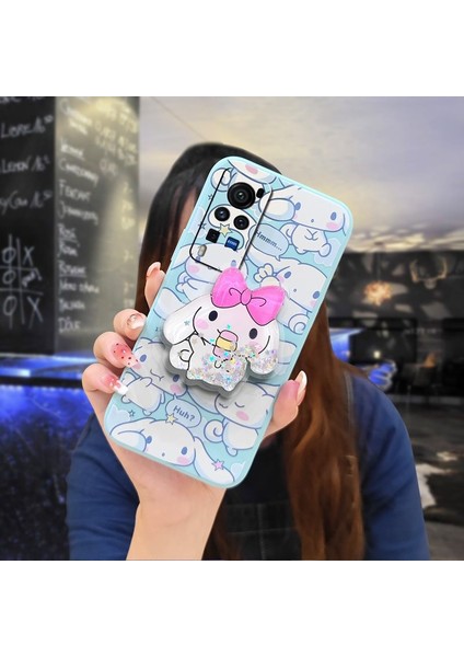 Telefon Kılıfı Vivo X60 Pro Dönen Standlı Parıltılı Telefon Kılıfı (Yurt Dışından)