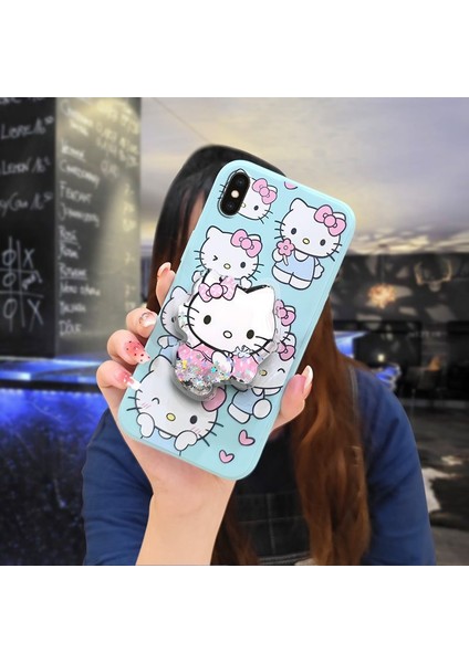 Telefon Kılıfı İphone X/Xs Dönen Standlı Parıltılı Telefon Kılıfı (Yurt Dışından)