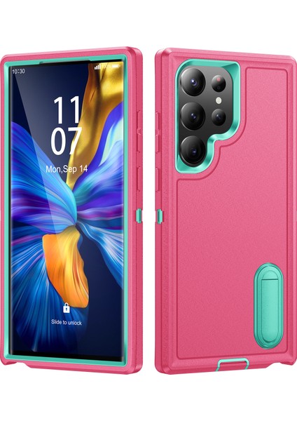 Samsung Galaxy A12 Standlı Sağlam Kauçuk Telefon Kılıfı (Yurt Dışından)