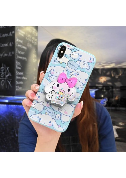 Telefon Kılıfı İphone X/Xs Dönen Standlı Parıltılı Telefon Kılıfı (Yurt Dışından)