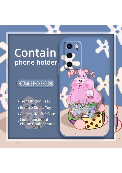 Telefon Kılıfı Huawei P40 Dönen Standlı Parıltılı Telefon Kılıfı (Yurt Dışından)