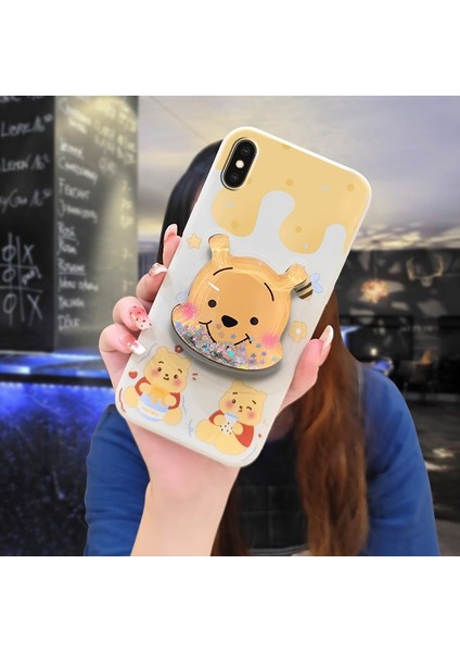 Telefon Kılıfı İphone X/Xs Dönen Standlı Parıltılı Telefon Kılıfı (Yurt Dışından)