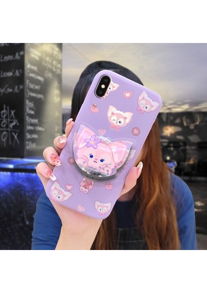 Telefon Kılıfı İphone X/Xs Dönen Standlı Parıltılı Telefon Kılıfı (Yurt Dışından)