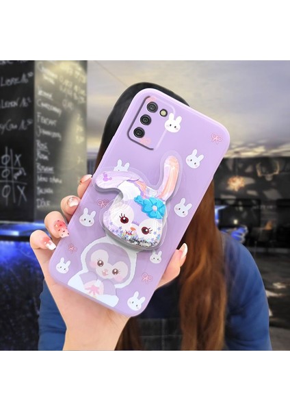Telefon Kılıfı Samsung Galaxy M02s Dönen Standlı Parıltılı Telefon Kılıfı (Yurt Dışından)