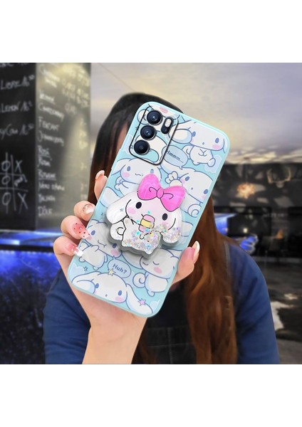 Telefon Kılıfı Oppo Reno 6 Pro Dönen Standlı Parıltılı Telefon Kılıfı (Yurt Dışından)