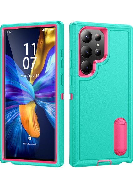 Samsung Galaxy A12 Standlı Sağlam Kauçuk Telefon Kılıfı (Yurt Dışından)