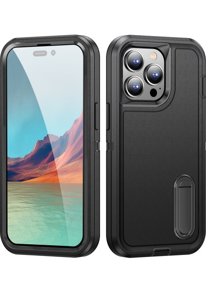 İphone X/Xs Standlı Sağlam Kauçuk Telefon Kılıfı (Yurt Dışından)