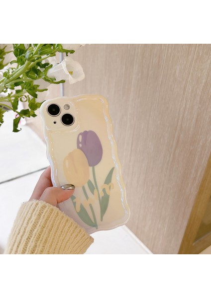İphone 14 Pro Yağlıboya Çiçek Telefon Kılıfı (Yurt Dışından)