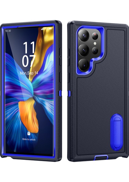 Samsung Galaxy A12 Standlı Sağlam Kauçuk Telefon Kılıfı (Yurt Dışından)