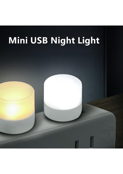 Mini USB Gece Lambası Sarı Işık Göz Koruma Kitap Okuma Lambası USB Fiş Bilgisayar Mobil Güç Şarj LED Gece Lambası