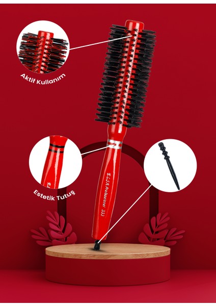Professional 333 Tokalı Kırmızı Saç Fırçası fiyatları