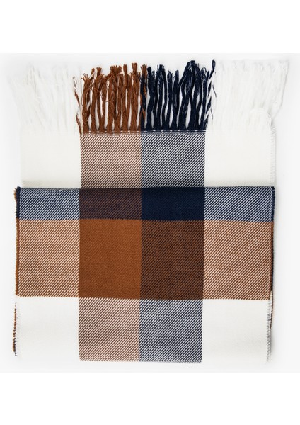 Ekose Desenli Atkı Püskül Detaylı fiyatları