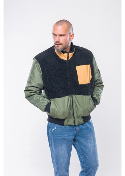 K230 Erkek Siyah Bomber Mont