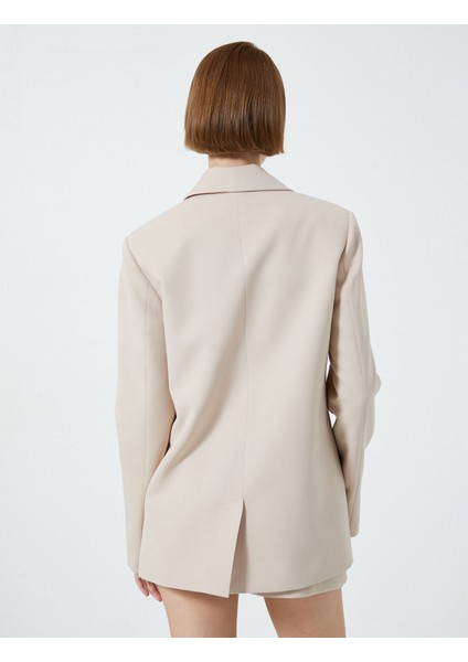 Blazer Ceket Düğmeli Ters Yaka Kapaklı Cep Detaylı fırsatları