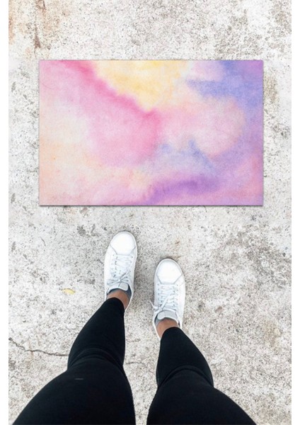 Dijital Baskı Ebruli Dış ve Iç Mekan Bulut Desen Kapı Önü Paspası