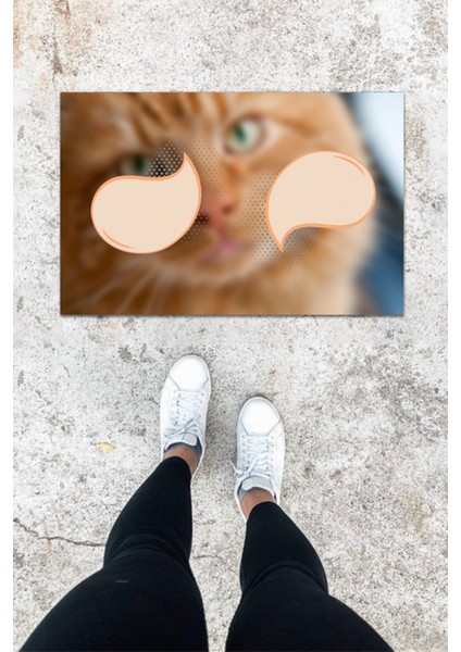 Dijital Baskı Yeşil Dış ve Iç Mekan Doğal Taş Desen Kapı Önü Paspası