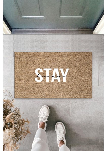 Dijital Baskı Yeşil Dış ve Iç Mekan Doğal Taş Desen Kapı Önü Paspası