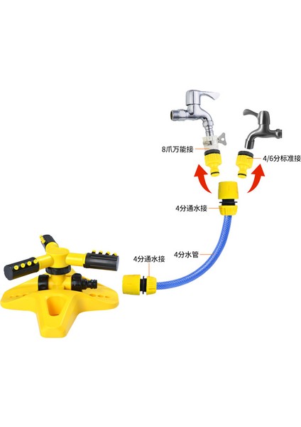Dönen Su Spreyi 360 Derecelik Otomatik Yağmurlama Villa Bahçe Sulama Çimleri Seri Olarak Bağlanabilir (Yurt Dışından)