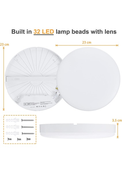 24W Tavana Monte LED Lamba 3000K Sıcak Işık (Yurt Dışından)