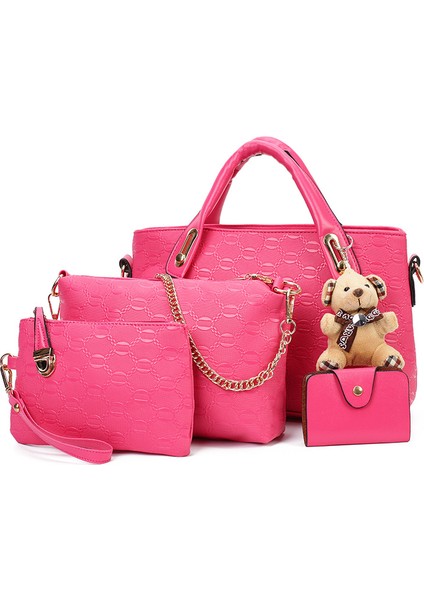 Kadın Çantası Dört Parçalı Set Anne Çantası Tek Omuz Crossbody (Yurt Dışından)