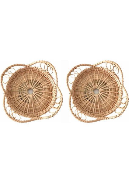 Eternal 2 Adet Rattan Dokuma Içecek Altlığı - Bej (Yurt Dışından)