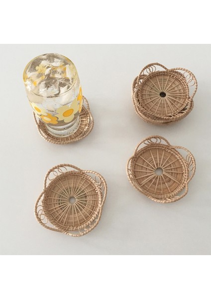 Eternal 2 Adet Rattan Dokuma Içecek Altlığı - Bej (Yurt Dışından) modelleri