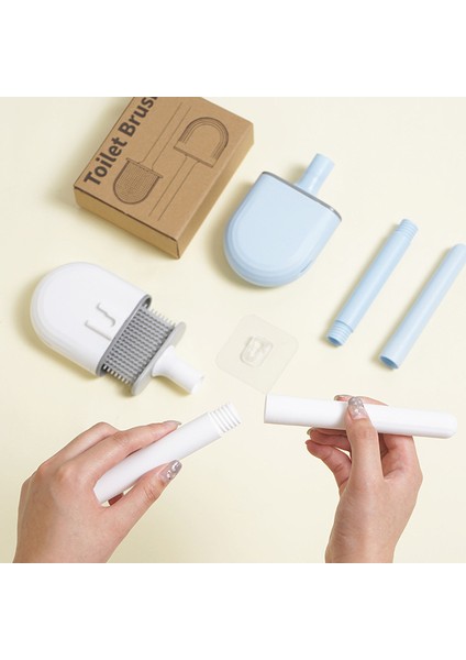 5 Adet Yumuşak Kauçuk Tuvalet Fırçası Boşluğu Ölü Açı Yok Temizleme Ayrılabilir Kolu Yerden Tasarruf Duvara Monte Fırça (Yurt Dışından)