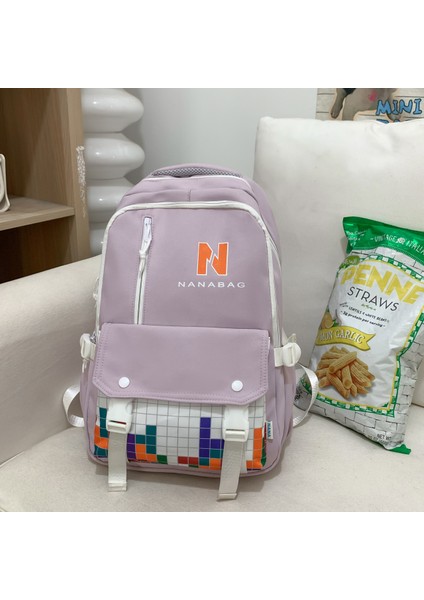 Okul Çantası Ins Kampüs Sırt Çantası Kadın Küçük Taze Kontrast Ekose Öğrenci Sırt Çantası (Yurt Dışından)