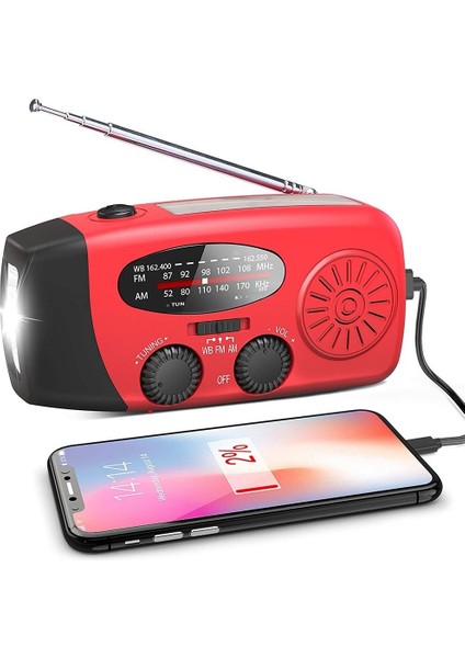 Sanlindou Çok Fonksiyonlu El Radyo Güneş Krank Dinamo Powered Am / Fm / Noaa Hava Radyo Kullanımı Acil LED El Feneri ve Güç Bankası | Radyo (Yurt Dışından) fiyatları