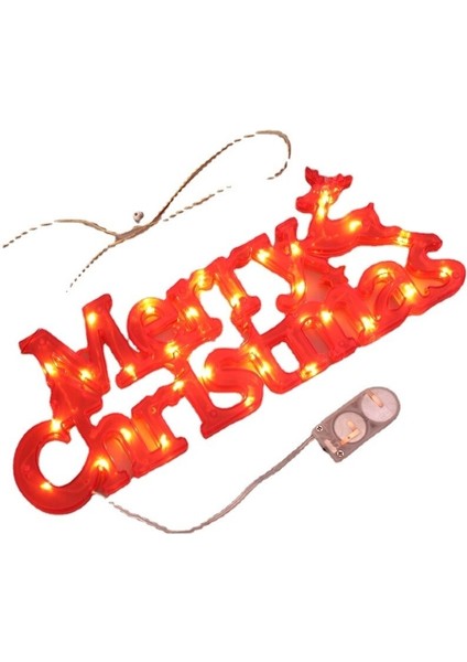 Neon Yeni Yılbaşı Dekorasyonu Yılbaşı Ağacı Asılı LED Renkli Işıklar Yılbaşı Çelengi Mektup Işıkları Chrismas (Yurt Dışından)