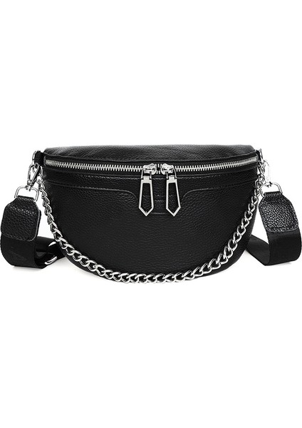 Hakiki Deri Kadın Çantası Moda Zincir Omuz Crossbody Çanta Ilk Katman Inek Derisi Küçük Çanta Bel Çantası (Yurt Dışından)