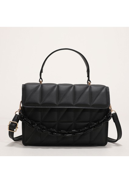 Basit Doku Tek Omuz Crossbody Çanta Retro El Küçük Kare Çanta (Yurt Dışından)