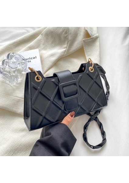 Basit Dokulu ve Çapraz Çantalı, Kadınlar Için Şık, Rahat Omuz Çantası (Yurt Dışından)