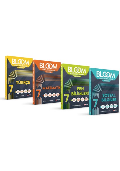 7. Sınıf 4'lü Bloom Tüm Dersler Set 32 Fasikül Soru Bankası (Kolaydan Zora Yeni Nesil Sorular)