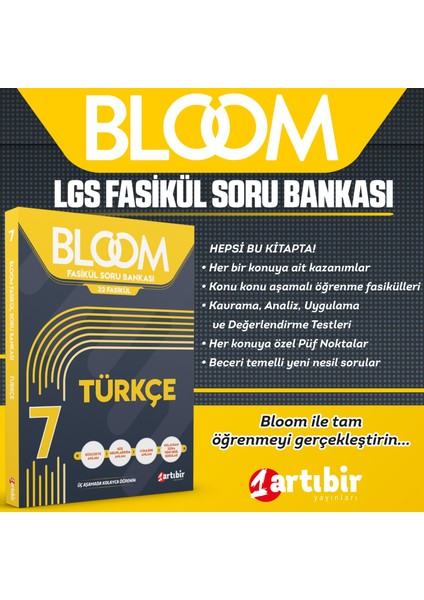 7. Sınıf 4'lü Bloom Tüm Dersler Set 32 Fasikül Soru Bankası (Kolaydan Zora Yeni Nesil Sorular)